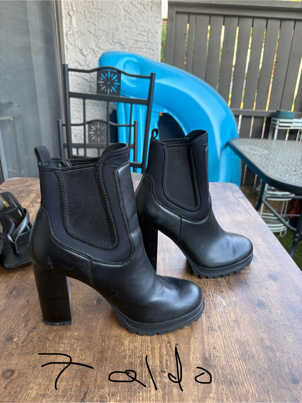 Aldo Black Chelsea Platform Ankle Boots - Women